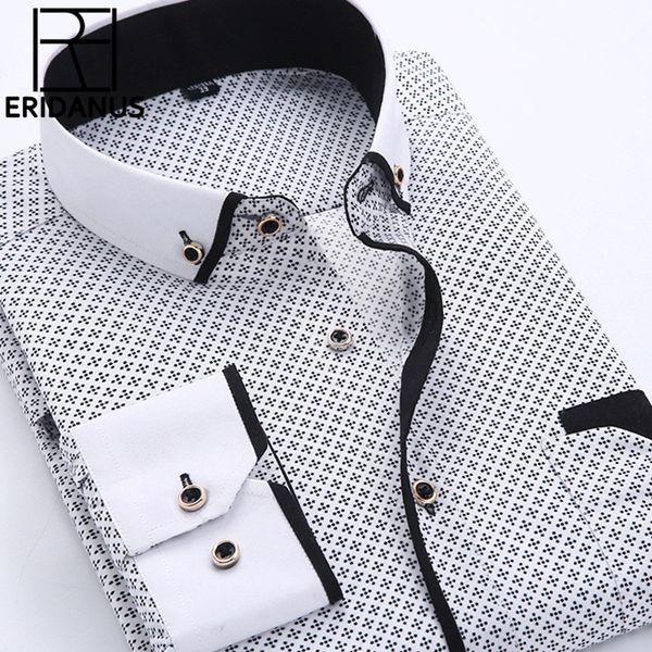 

men's dress shirts big size 4xl men dress shirt arrival long sleeve slim fit button down collar printed business shirts mcl18 230808, White;black