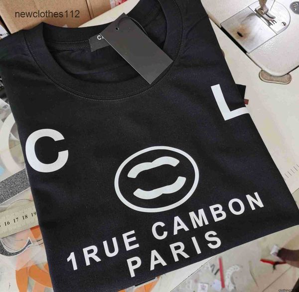 

advanced version womens t-shirt trendy clothing c letter graphic print couple fashion cotton round neck coach channel 3xl 4xl short sleeve, White
