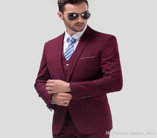 

the most fashionable men business suits threepiece formal men groom suit latest design wine red suit for menjacketpantsvest1413804, White;black