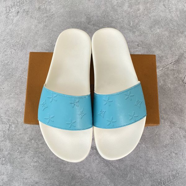 

luxury slides designer slide slipper for women men slippers waterfront mule rubber sandale outsole waterproof macassar slide beach confort f, Black