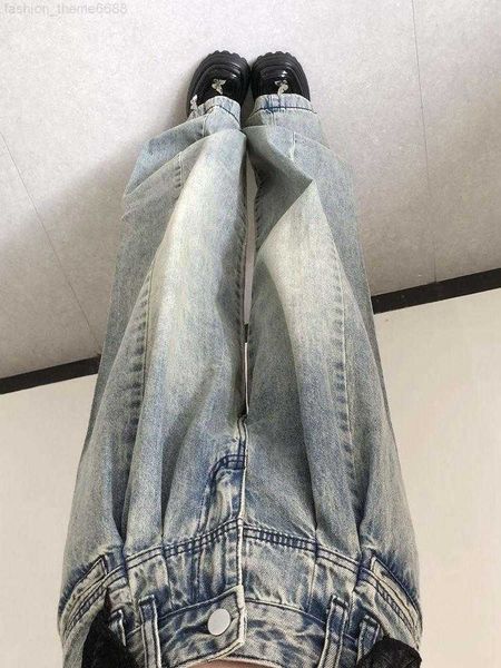 

women's jeans solid do old women blue high waist spliced fashion wide leg jean female summer vintage trouser straight denim pants t162