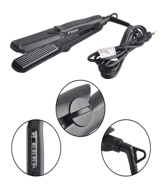 

4 in 1 interchageble hair straightener 100 solid creamic straightener iron ptc fast heating hair styling tools flat iron hair 0604250542, Black