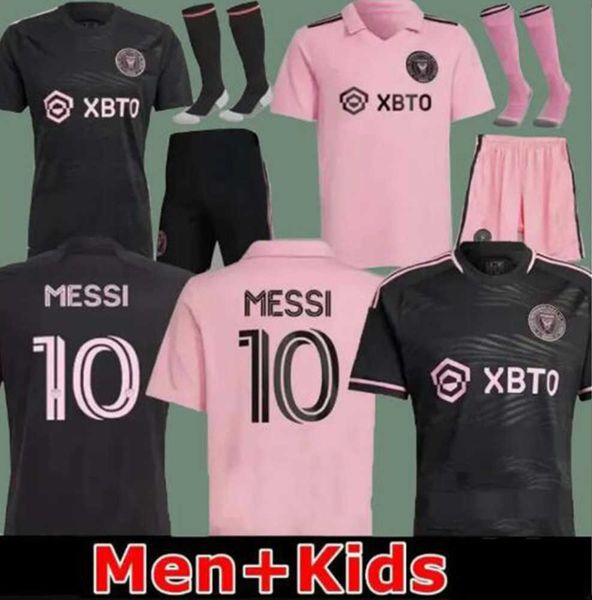 

miami kids football kits messis soccer jerseys 2023 2024 matuidi higuain shirts trapp pellegrini pizarro fc jersey carranza pirez morgan kit, Gray