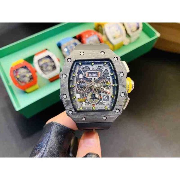 

uxury watch date luxury mens mechanical watch richa milles rm11-03 movement rubber watchband swiss wristwatches y6o2