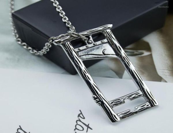 

stainless steel vintage guillotine pendant necklace for him gift with chain chains3671766, Silver