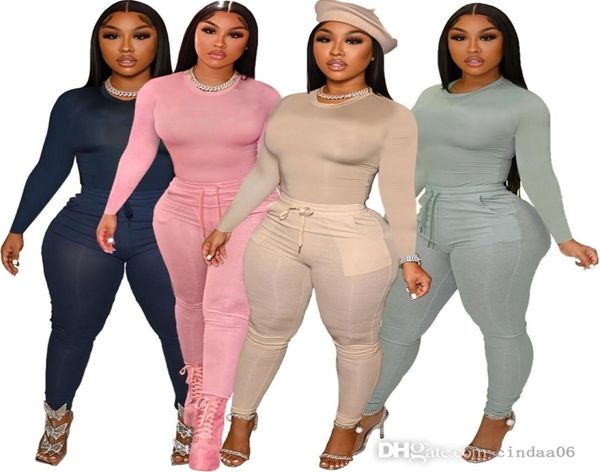 

sportswear ladies 2 piece set women tracksuits designers leisure pocket drawstring outfits solid color jogger outfits7586629, Gray
