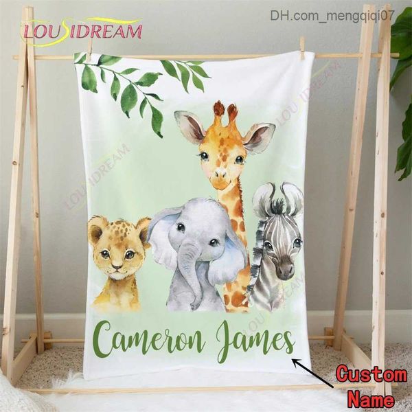 

blankets swaddling customized name flower wildlife blanket personalized children's name blanket winter children's throwing blanket