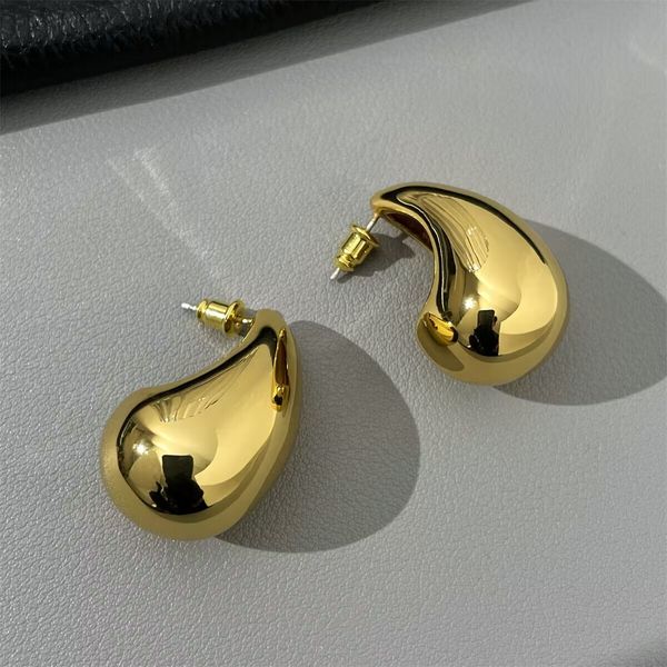 

luxury lightweight 18k gold earring waterdrop chunkky earring for women drop earring jewelry gift, Golden;silver