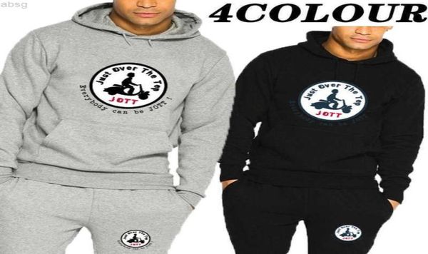 

hoodie autumn winter solid color jott printing sportswear leisure fashion men039s tracksuit jogging sweater clothing 4colour1050011, Black