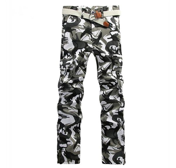 

men039s camouflage casual cargo pants camo multipockets loose pants straight trousers for men pantalones hombre4297072, Black