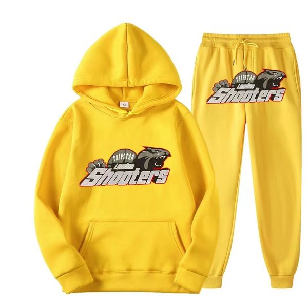 

hoodie trapstar full tracksuit rainbow towel embroidery decoding hooded sportswear men and women sportswear suit zipper trousers size587, White;black