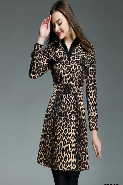 

classical brand leopard trench coat women new design exquisite girls coat with belt plus size spring autumn women outwear s4xl9528014, Tan;black