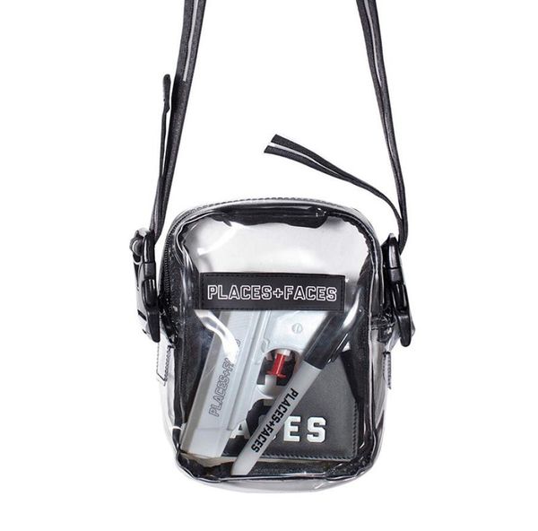 

placesfaces messenger bags transparent hip hop fanny pack men women stylist waist bag pvc cross shoulder belt bag9987090