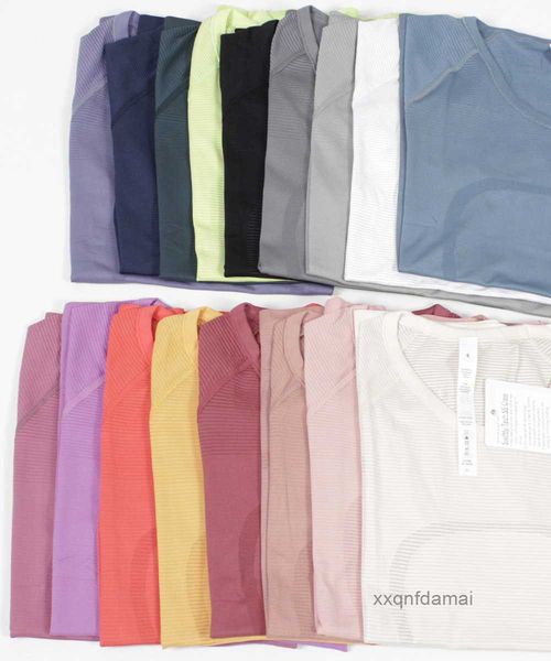 

lu-2. 0 swiftly tech women's short sleeved seamless yoga t-shirt slim fit light fast dry sports shirt wicking knit fitness breathable g, White