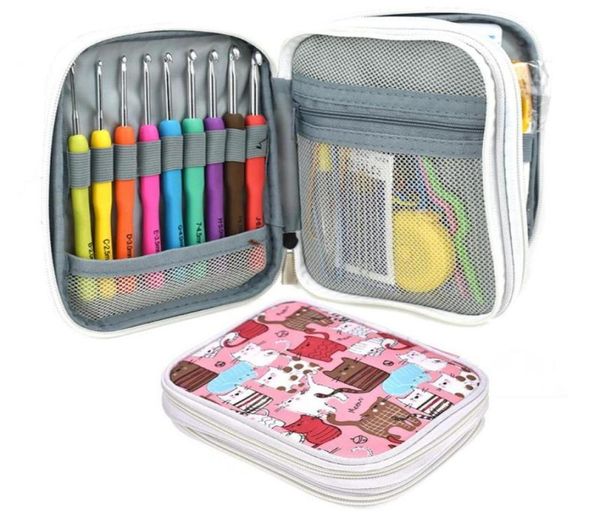 

85pcs crochet hooks set ergonomic crochet hooks with case quality hook multiple sizes knitting needles8861655, Black