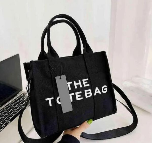 

luxury designer marc the tote bag fashion womens canvas handbags large capacity cross body shoulder bags leather lady wallet coin purse, Black;red