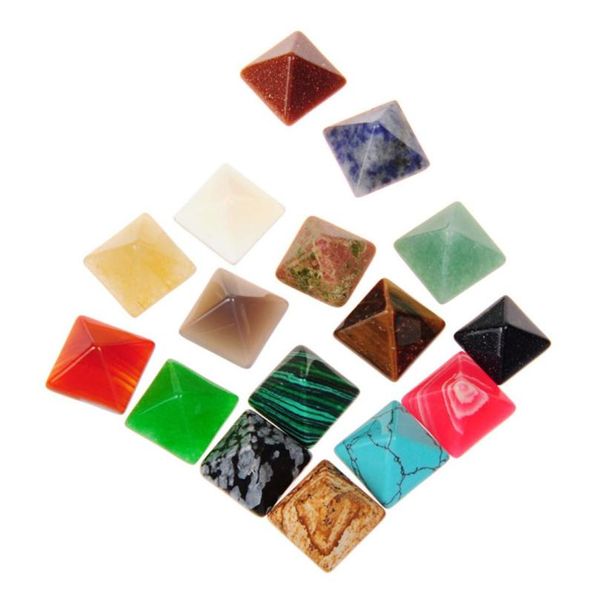 

diy beads cabochon cut quality poliesh good multi healing crystal energy stones 14mm pyramid specimen loose gemstone mineral c3838807, Black