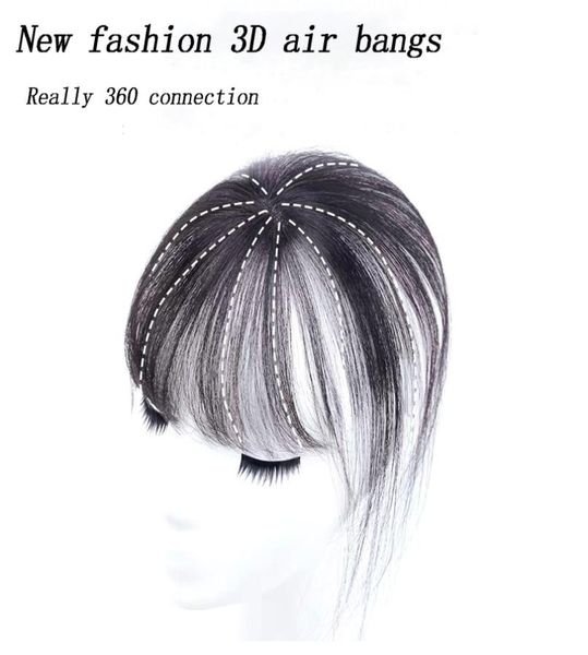 

3d bangs invisible seamless head hair short fake clip in bangs women bb clip hair pieces hair accessorics8830527, Black