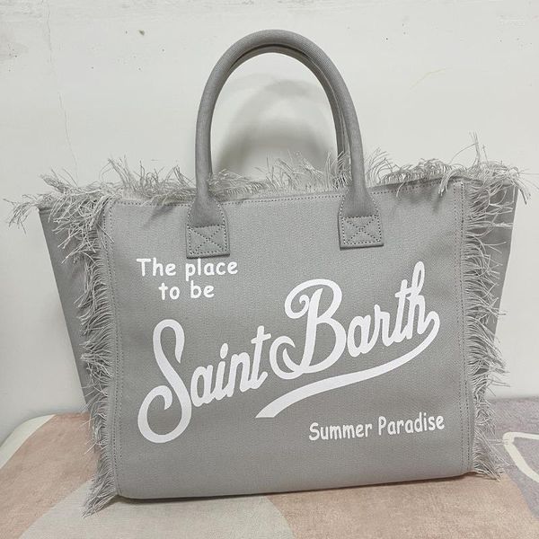 

tote luxury women 2024 fashion tassel design denim letter handbag large capacity shopping bag casual shoulder
