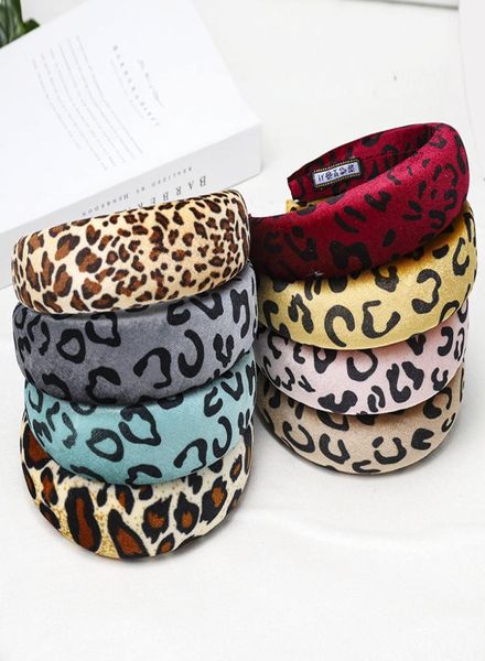 

cn fashion leopard sponge hairbands for women lady soft fabric headband hair hoop headwear boutique hair accessories1511696, Slivery;white
