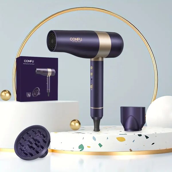 

confu hair dryer, negative ion hair dryer, with 110,000 rpm brushless motor, high speed and low noise, lightweight, with magnetic nozzle and