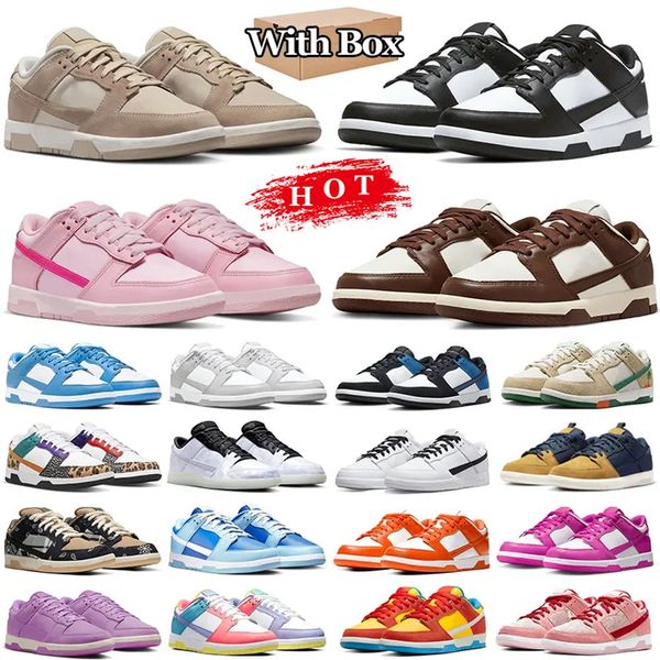 

2023 men women shoes flat sneakers lows panda white black grey fog triple pink university blue red gold rose whisper active fuchsia mens cas