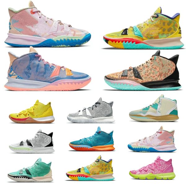 

designer sneakers trainer kyrie 7 8 mens basketball shoes kyries 5s one world 1 people yellow chip light bone sponge sandy creator hendrix h