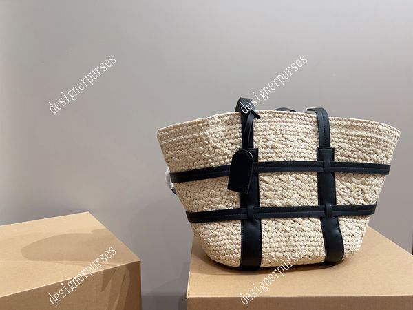 

tz beach bag designer bags tote bag shopper bag grass woven shoulder bag raffia crochet totes summer vintage elegant large capacity handbag