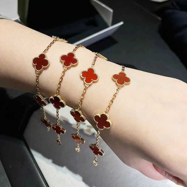 

van clover bracelet designer clover five flowers women's bracelet 18k rose gold luxury violet design jewelry gift, Golden;silver
