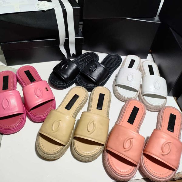 

aaa slippers designers men women sandal straw slides mule flats platform sandals espadrilles mule flip flops beach causal shoes loafers slid, Black