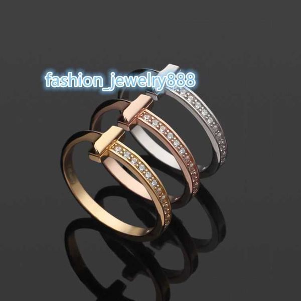 

womens single row drill rings designer jewelry mens half ring gold/silvery/rose gold full brand as wedding christmas gift, Silver