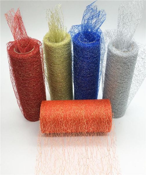 

15cm10y gold wire organza sheer gauze table runner tissue tulle roll spool craft party wedding decoration 10 colour4274672, Black;white