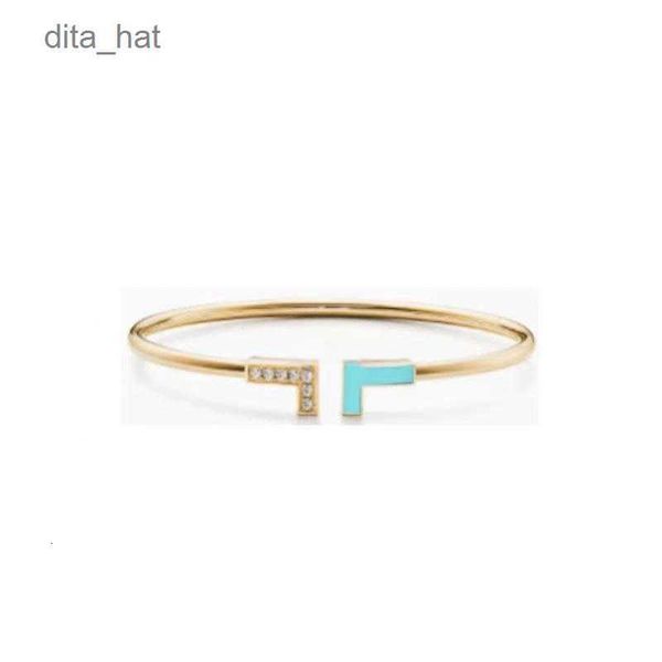 

luxury designer t family's multiple styles bracelet women's white shell bare body with diamond sterling silver 18k gold plated ros, Black