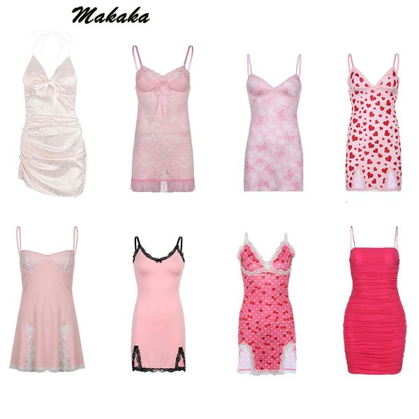 

urban dresses makaka-women dress y2k retro strap pink dresses mini fashion aesthetic club party dresses for women outfits summer 230808, White;black