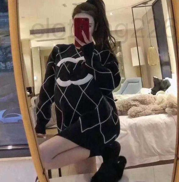 

women's sweaters designer black white big double letter c printed cardigan women loose coat knitted sweater couple kdtf, White;black