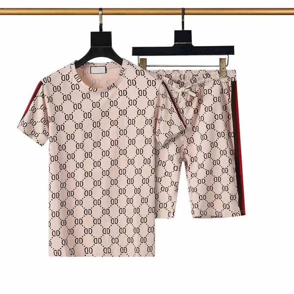 

2023 new designers brand mens tracksuits hooded two piece sets sports outfits letter short sleeve leisure sportswear clothes pure cotton jog, Gray