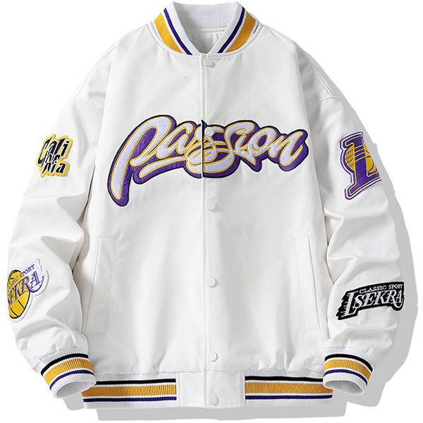 

mens jackets spring baseball jacket men letter embroidery patchwork varsity harajuku college style coat oversized streetwear 230808, Black;brown