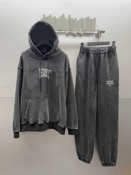 

fashion womens tracksuits girl autumn set size s-xl 2pcs chest letter logo flocked embroidered hoodie and sweatpants july26, Gray