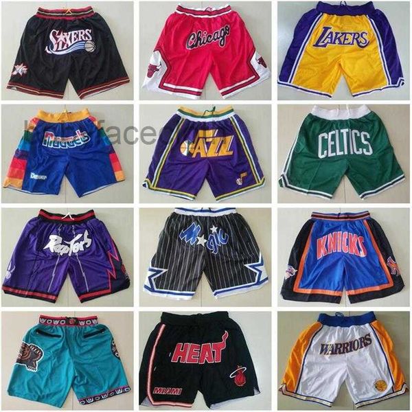 

team basketball just don short sport shorts hip pop pants with pocket zipper sweatpants blue white black purple man stitched size 299l