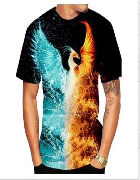 

summer mens short sleeve muscular man printed t shirt graphic youth 3d round neck print tshirt sport wear loose plus size4710582, White;black