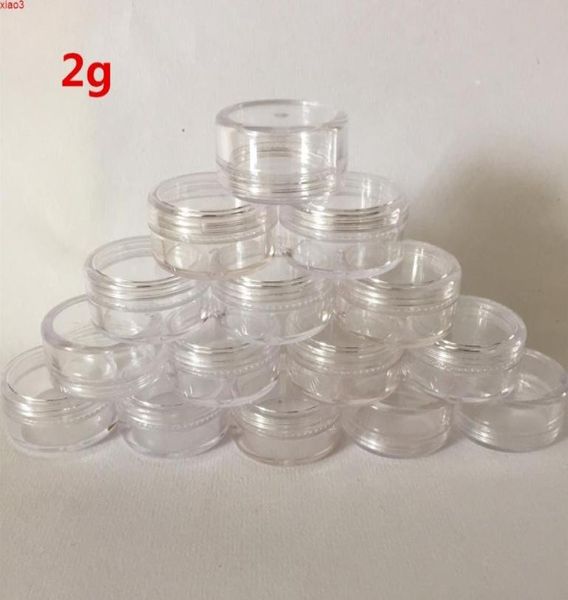 

200pcs 2g transparent small round cream bottle jars pot container empty cosmetic plastic sample for nail art storagegood qty4277536