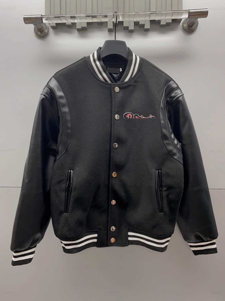 

fashion womens jacket patchwork design baseball jersey size s-xl plush embroidered logo decoration girl cardigan aug06, Black;brown