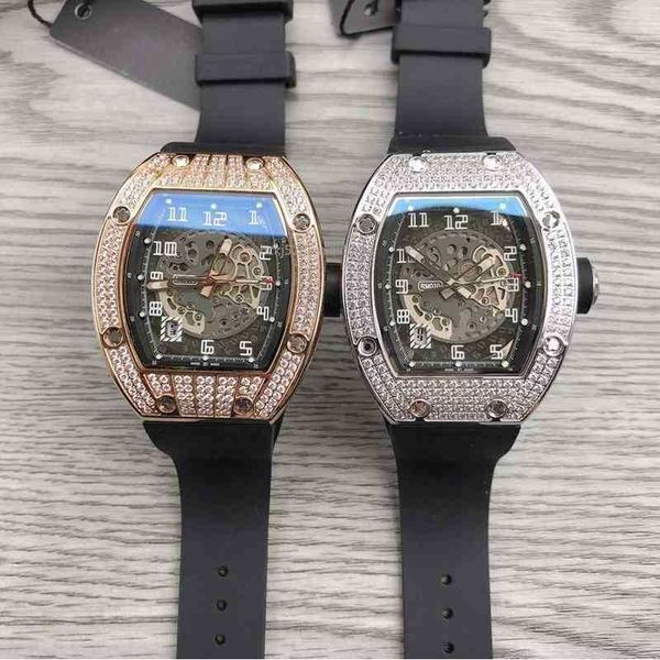 

luxury mens mechanics watches richa wristwatch rm010 luminous scale diamond case skeleton dial mechanical watch