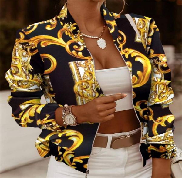 

brand longsleeved jackets coat spring winter high grade cotton zipper hoody printing blouse round neck outerwear panel coats size8103941, Black;brown