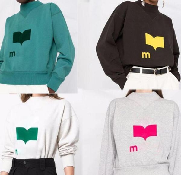 

women 21isa mar sweatshirts microhigh collar with plush sweater print loose autumn winter pullover sweatshirt fleese womens 4colo9090138, Black