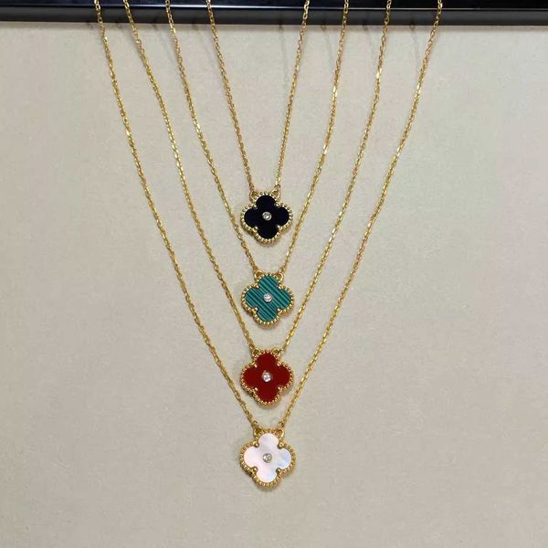 

van clover necklace designer four leaf clover necklace sterling silver setting luxury peplum collar chain women's jewelry