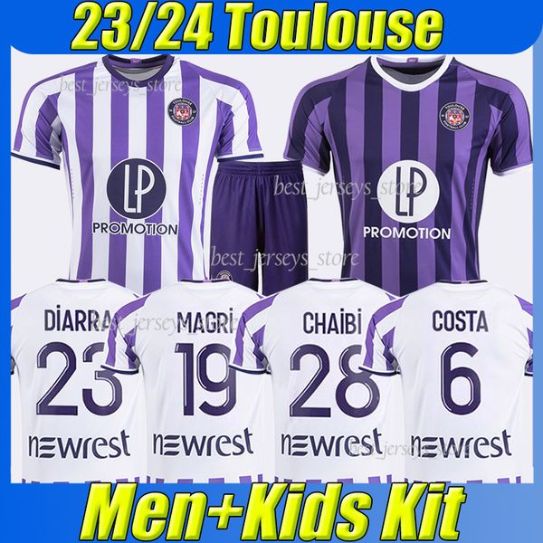

toulouse fc soccer jerseys 2023 2024 maillot de foot aboukhlal dallinga cissoko chaibi schmidt genreau nicolaisen suazo costa 23/24 men kids, Black;yellow