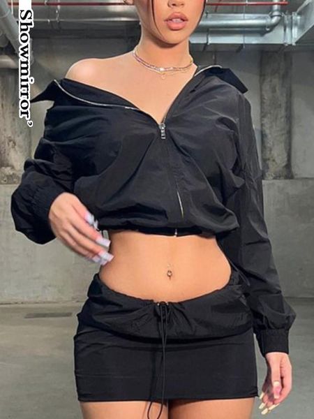 

womens jackets black casual zipper bomber jacket long sleeve crop fashion streetwear croped autumn outwear coat gothic clothes 230808, Black;brown