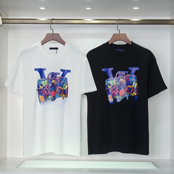 

2023 new  series fashion short-sleeved t-shirt male designer t-shirt summer luxury brand t-shirt ladies men's short-sleeved 0008, White;black