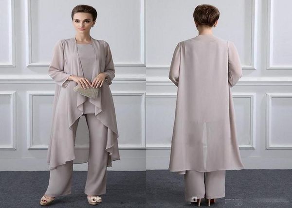 

elegant three piece mother039s pants suit with chiffon jewel neck modest wedding guest dresses for mother bride custom made4622641, Black;red